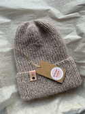 AUREA – ręcznie robiona czapka beanie wełniana merino z moherem damska/dziecięca 23/20 Jasny Beż