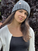 HELLI – czapka beanie wywijana z wełny baby merino 20 Ciemny szary