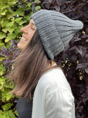 HELLI – czapka beanie wywijana z wełny baby merino 20 Ciemny szary
