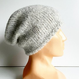 CHMURKA – czapka beanie z alpaki damska 03 perłowy szary