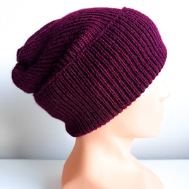 HELEN Turn-Up Beanie 100% Alpaca 9045 Ruby
