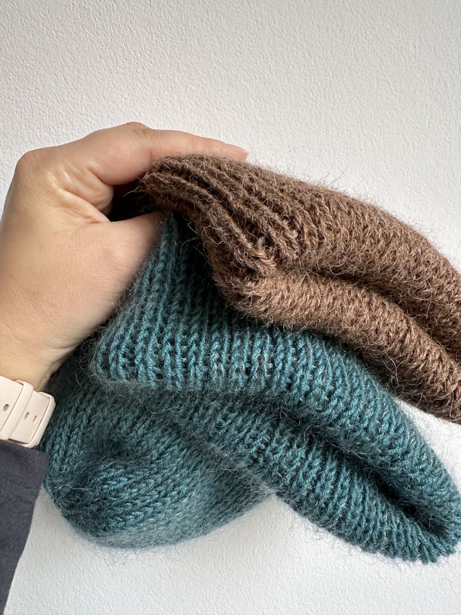 KIARA Mütze mit Umschlag 100% Alpaka 607 Braun