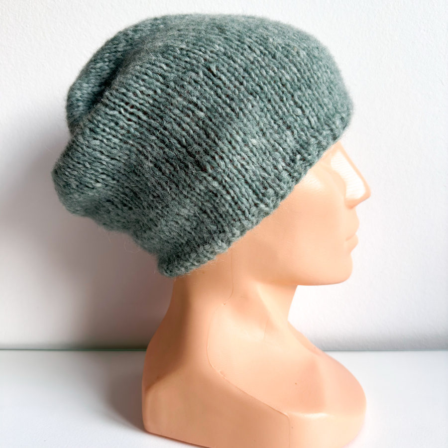 CHMURKA Beanie-Mütze aus Alpaka 30 Zielona Szałwia
