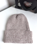 NANA – czapka wywijana z wełny 100% baby merino 23 Jasny Beż