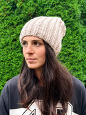ASHER – gruba czapka zimowa damska z wełny 100% 13 Pianka cukrowa