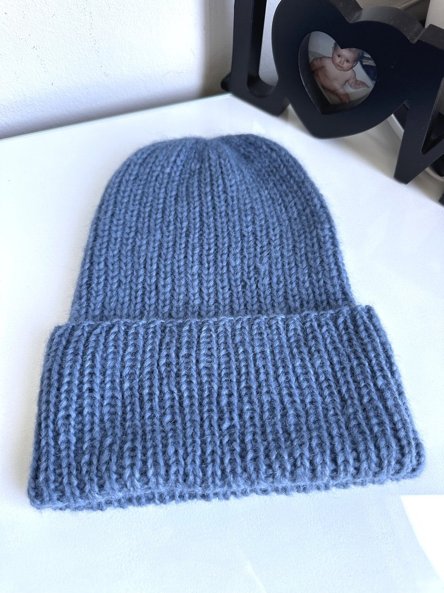 CHMURKA Handmade Turn-Up Alpaca Beanie 17 Dżins