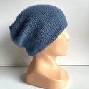 CHMURKA handgemachte Beanie-Mütze aus Alpaka 17 Jeans niebieski