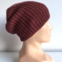 NANA – czapka wełniana merino beanie 51 bordowy