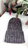 NELLI – ręcznie robiona czapka merino beanie 31 Nocny Las szara zimowa