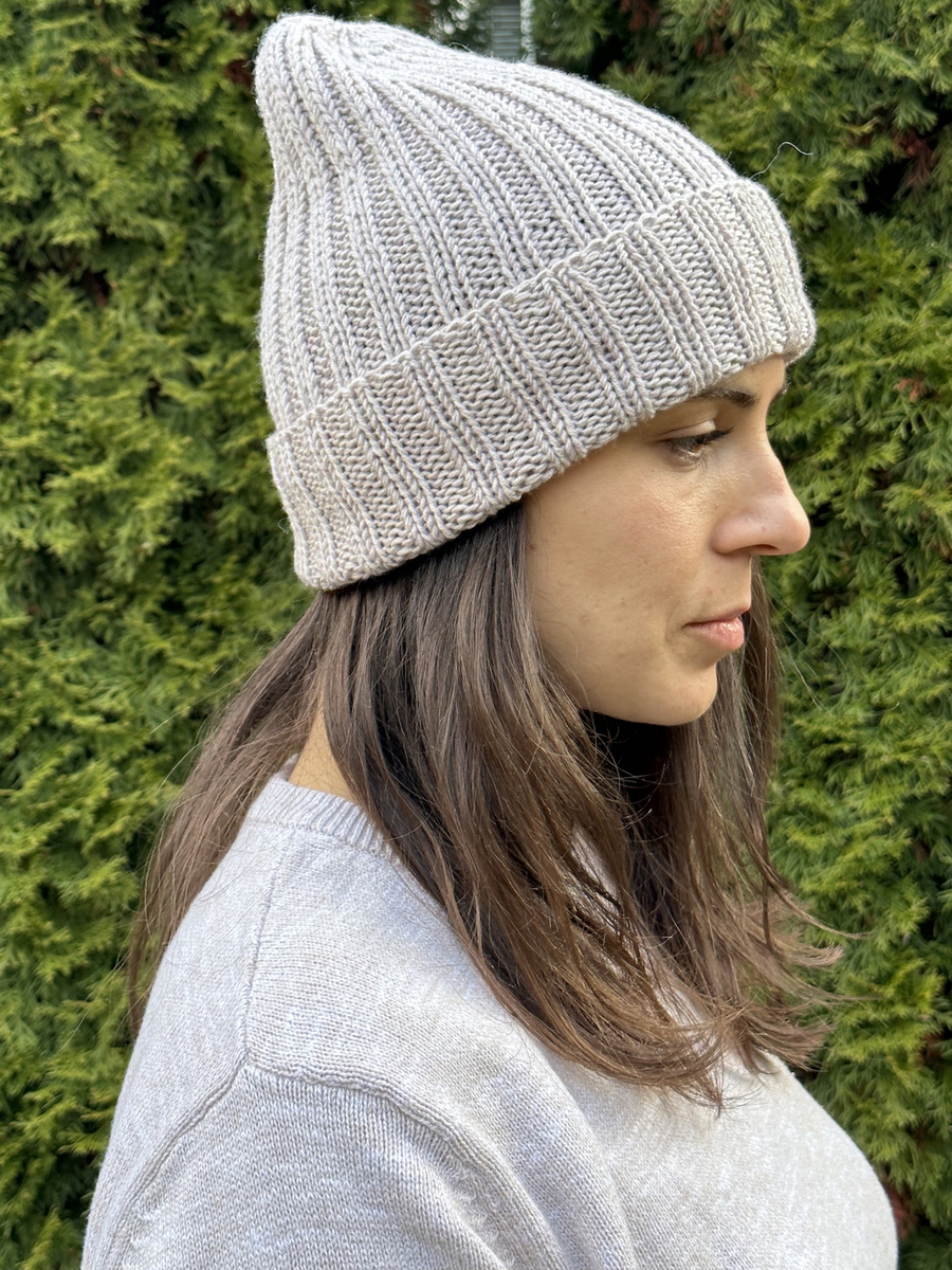 HELLI – czapka beanie wywijana 100% baby merino 23 Jasny Beż