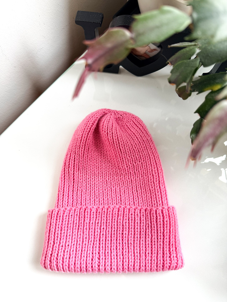 NANU – czapka merino wywijana 30 Płatek Róży