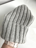 HELLI – czapka beanie wywijana 100% baby merino 22 Jasny Szary