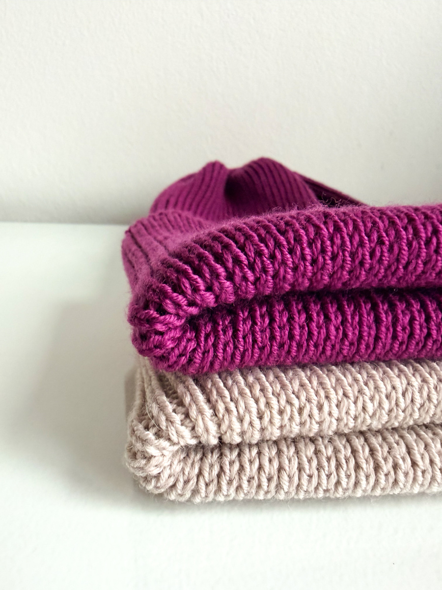 VARELLA Beanie-Mütze aus Merinowolle 100% Baby Merino 23 Hellbeige