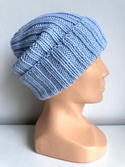 HELLI – czapka merino wywijana 100% baby merino 11 Błękitny Stalowy unisex zimowa