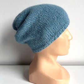 CHMURKA Beanie-Mütze aus Alpaka 21 Meeresblau