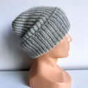 KIARA – czapka wywijana z alpaki 100% 9020 perłowo szary jasny