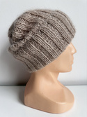 MARGARET Handmade Turn-Up Beanie Alpaca Mohair and Silk 2020/20 Jasny Nugat