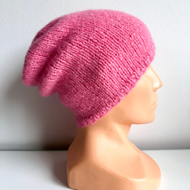 CHMURKA – czapka beanie z alpaki ręcznie robiona 53 lody truskawkowe