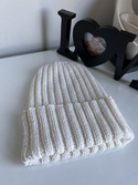 HELLI Mütze mit Umschlag 100% Baby-Merinowolle 01 Weiß