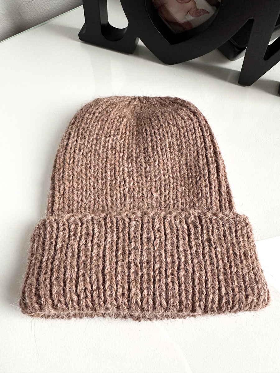 KIARA – czapka wywijana z alpaki 100% damska 618 Nugat