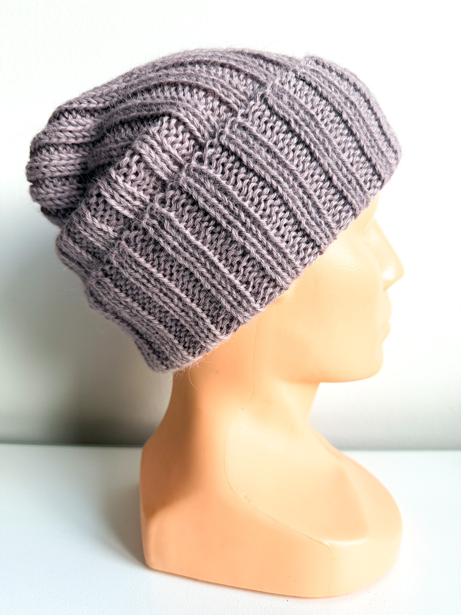 LAURIN Beanie 100% Alpaca 9035 Lawendowy Szron