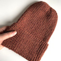 KIARA Handmade Turn-Up Beanie 100% Alpaca 9025 Walnut