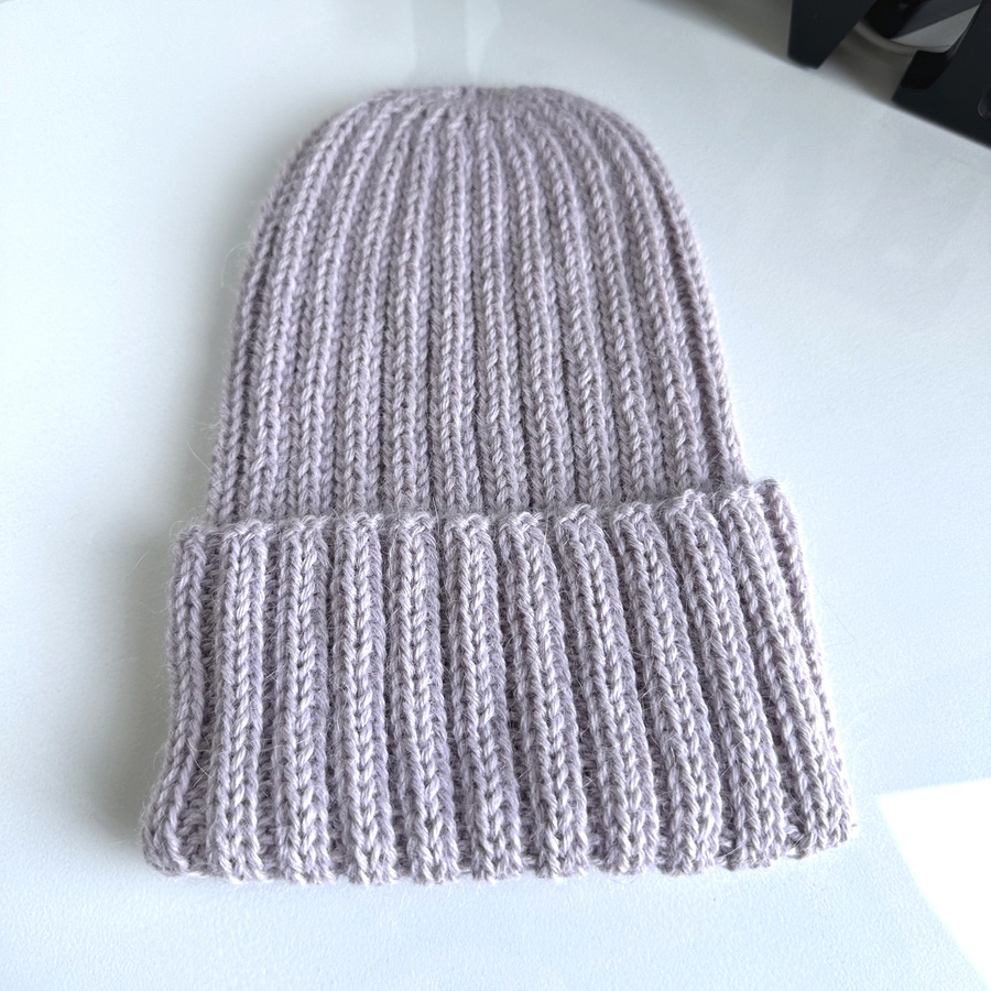 LAURIN Turn-Up Beanie 100% Alpaca 4010 jasna lawenda