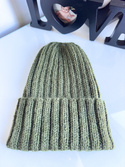 LAURIN Handmade Turn-Up Beanie 100% Alpaca 7895 Dark Green