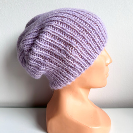 MORGANA – czapka damska alpaka + jedwab beanie 4010/34 Słodka Orchidea