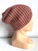 NANA – czapka beanie z wełny baby merino 48 Blush jesienno-zimowa