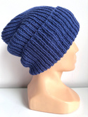 NANA – czapka beanie wywijana z wełny 100% baby merino 30 Niebieski