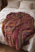 Wolldecke Granny Square 140x180 cm – Herbstmosaik 8108