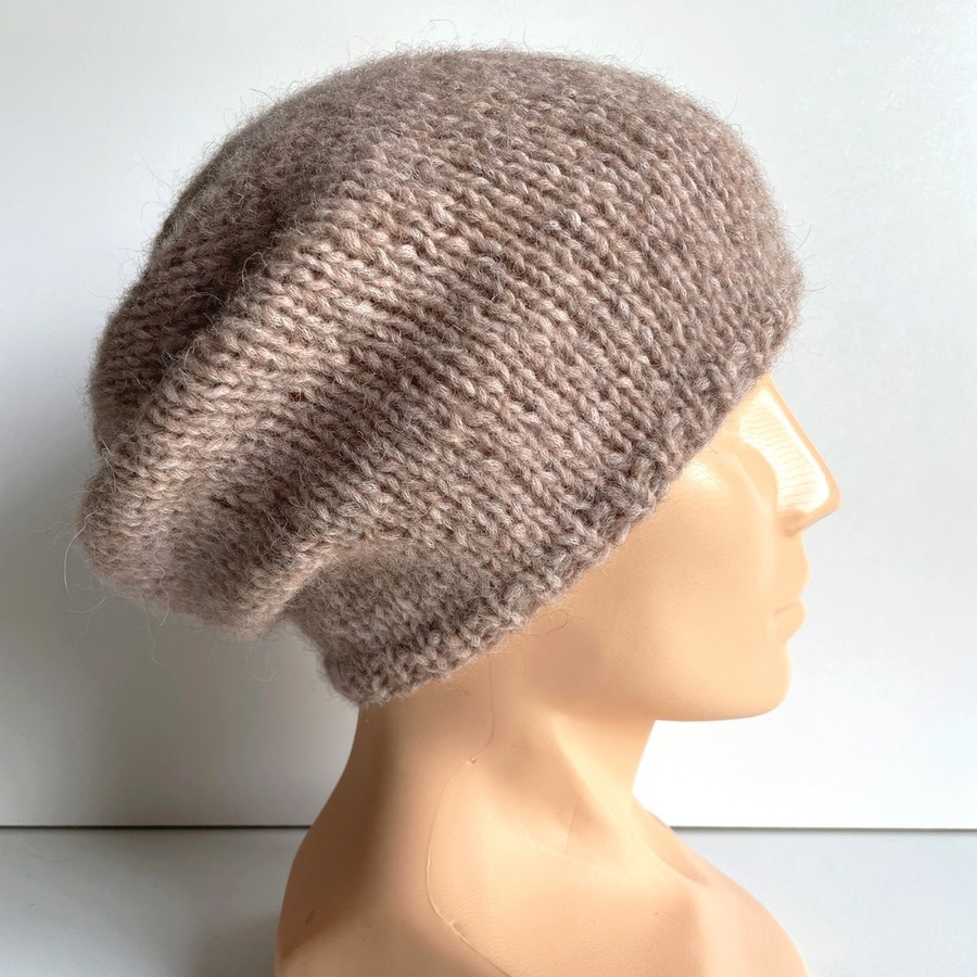 CHMURKA Handgemachte Beanie-Mütze aus Alpaka 34 Różowy Marmur