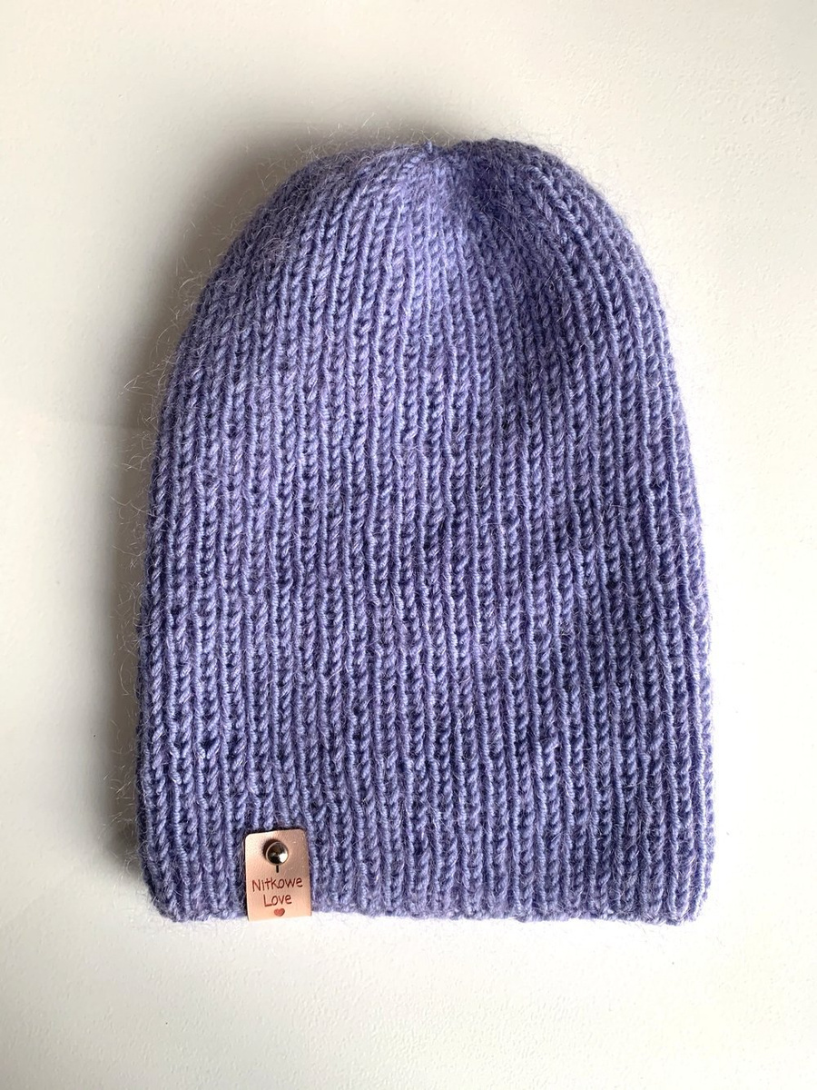 Handmade women's hat AUREA 100% Baby Merino plus mohair and silk 25/11 Lavender