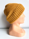 KIARA – czapka wywijana z alpaki 100% 2923 Złoty Żółty, jesienno-zimowa