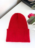 VARELLA – czapka merino beanie 100% baby merino 16 czerwony jesienno-zimowa
