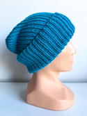 NANA – czapka wywijana beanie z wełny 100% baby merino 32 turkusowy