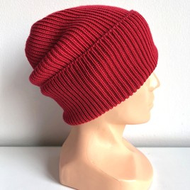 VARELLA – czapka merino beanie 100% baby merino 16 czerwony jesienno-zimowa