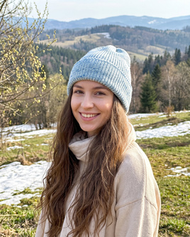 Beanie czapka z wełny merino VARELLA 100% Baby Merino 34 Wrzos