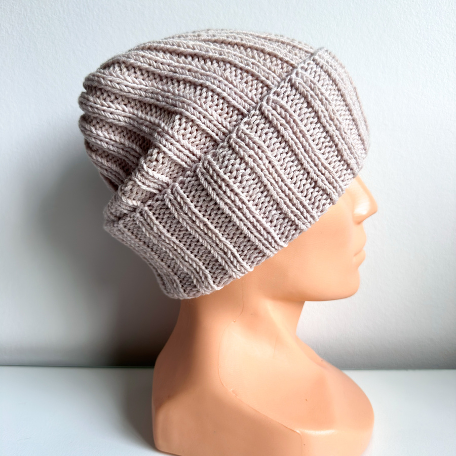 HELLI – czapka merino beanie wywijana 100% baby merino 59 pszeniczny