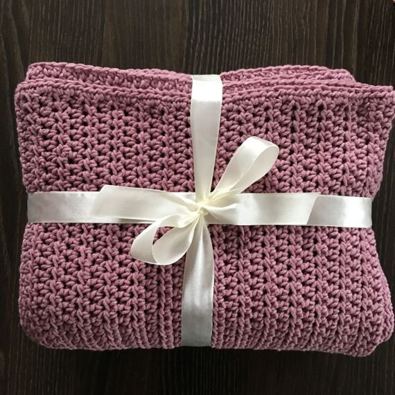 Ręcznie robiony Bawełniany kocyk dziecięcy 90 x 115 cm