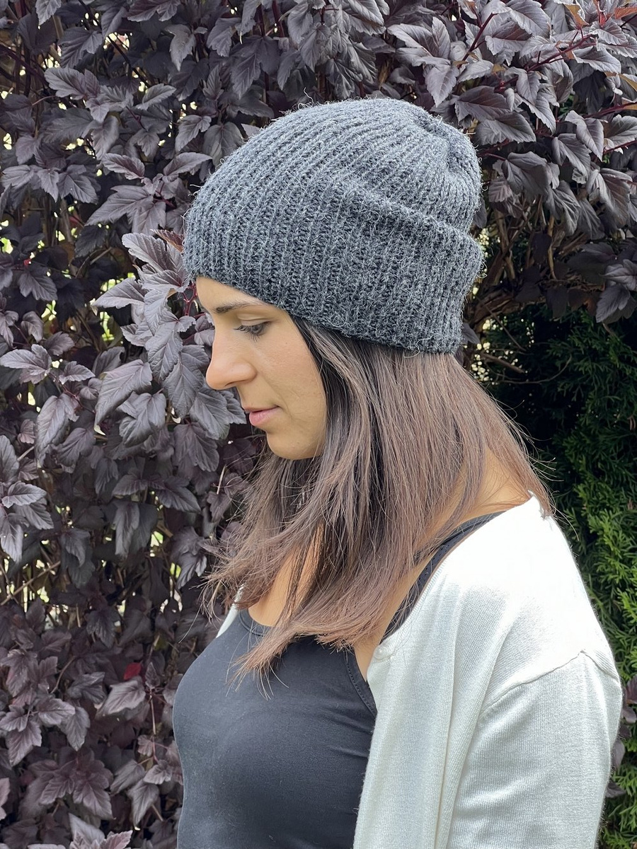 KIARA – czapka beanie z alpaki 100% 506 Ciemny Szary