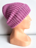 KIARA Turn-Up Beanie 100% Alpaca 3720 Medium Pink