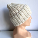 LAURIN Turn-Up Alpaca Beanie 100 Ecru
