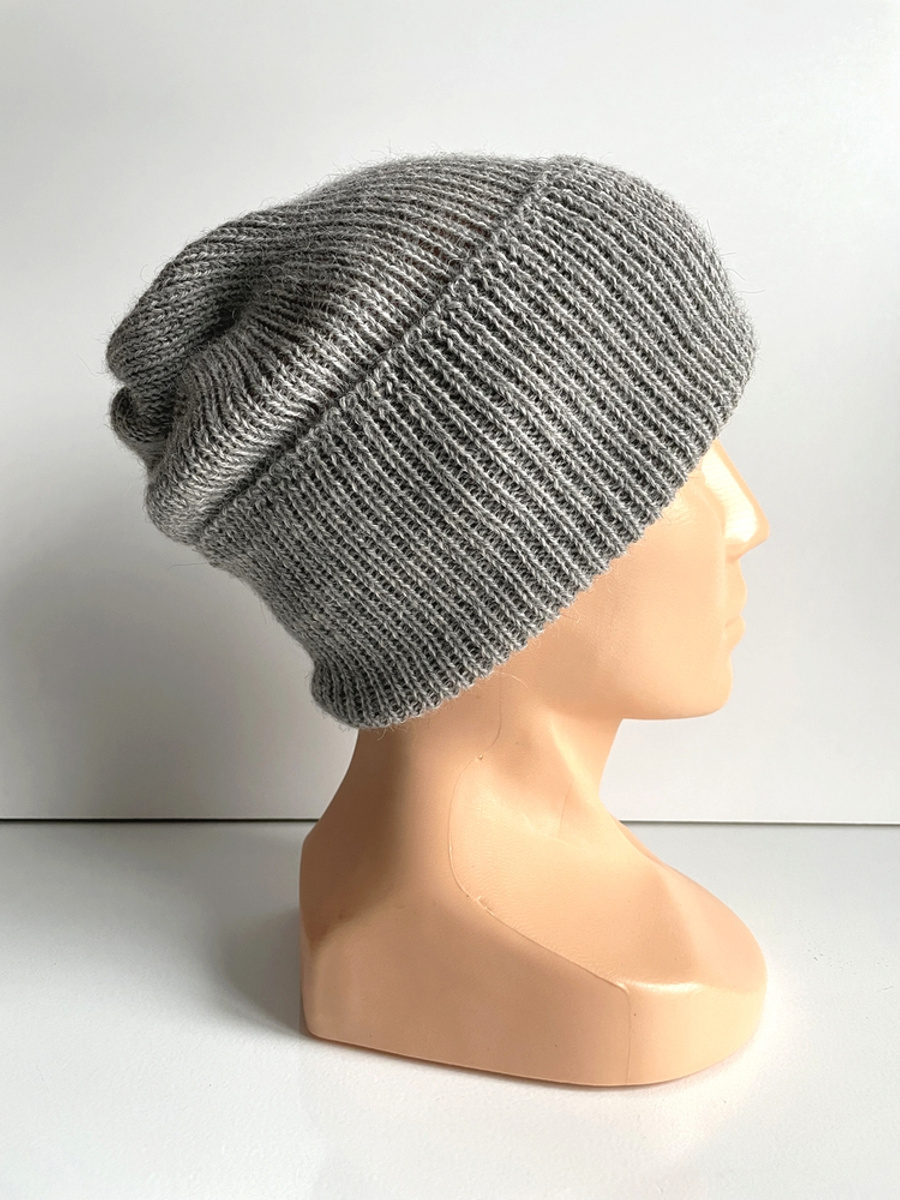HELEN – czapka wywijana z 100% alpaki 501 jasny szary