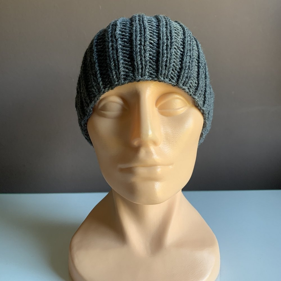 HELLI Wintermütze unisex 100% Baby-Merinowolle 20 Dunkelgrau