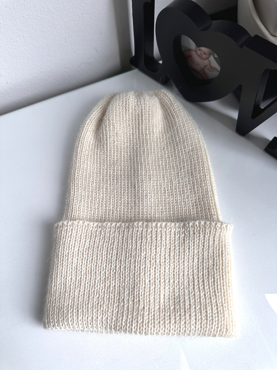 HELEN – czapka wywijana z 100% alpaki 100 ecru