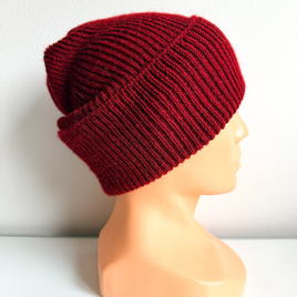 HELEN – czapka z 100% alpaki wywijana 3650 bordowy