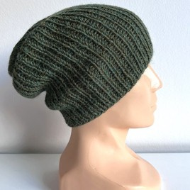 KIARA Beanie-Mütze aus 100% Alpaka 7815 Leśny mix