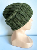 LAURIN Handmade Turn-Up Beanie 100% Alpaca 7895 Dark Green